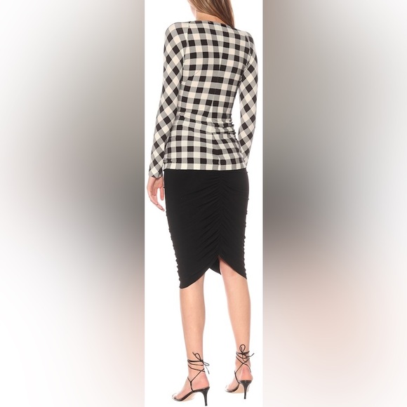Norma Kamali black and white checked crossover top Size XS - Picture 10 of 14